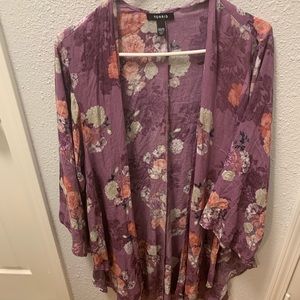 Purple floral kimono